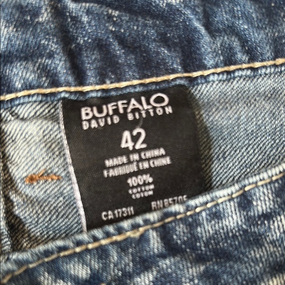 Buffalo David Bitton Relaxed Acid Washed Blue Jeans - Picture 4 of 15